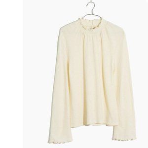 MADEWELL Texture & Thread Ruffled Mockneck Top - S